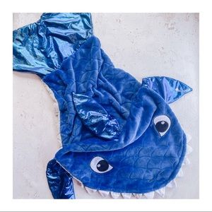 Shark Toddler Blanket Metallic Blue And Gray